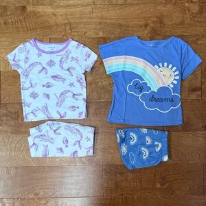 Toddler Girls Carters 2-Piece Summer Pajamas - 4 - 2 included! - Purple Mermaids